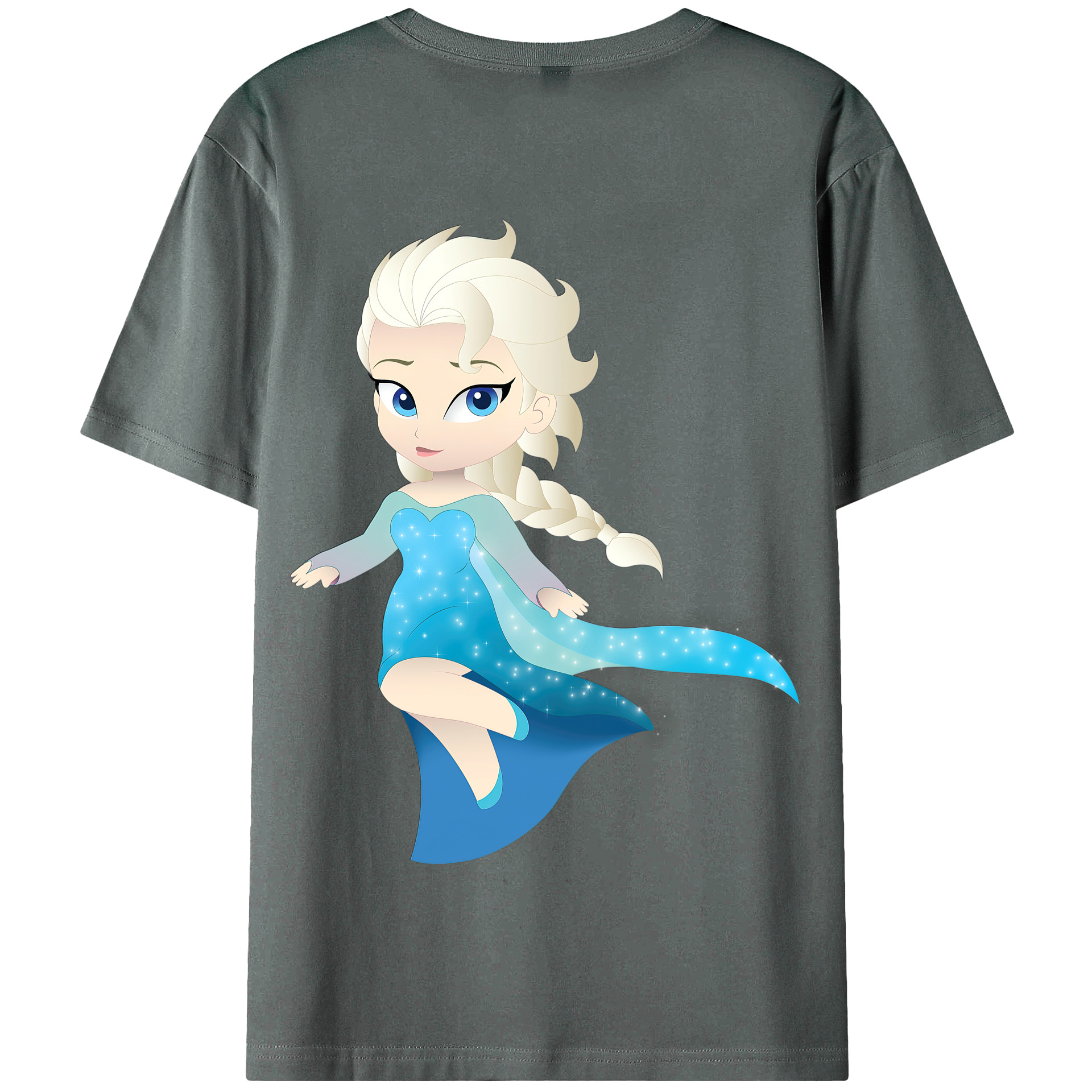 （画像用） アナと雪の女王 アンナ エルサ Frozen Anna Elsa 綿100％半袖Tシャツ（背面プリント）